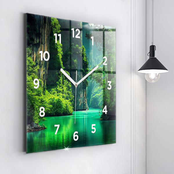 Square wall clock Thailand's natural landscape