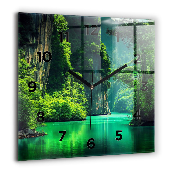 Square wall clock Thailand's natural landscape