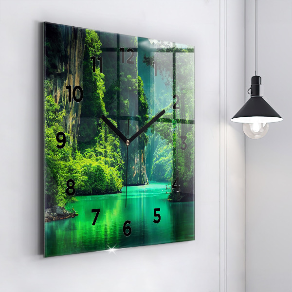Square wall clock Thailand's natural landscape