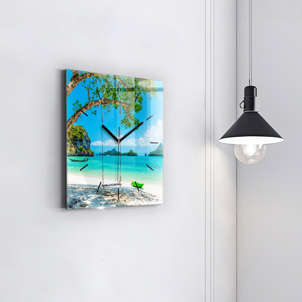 Square wall clock Sunny island Thailand