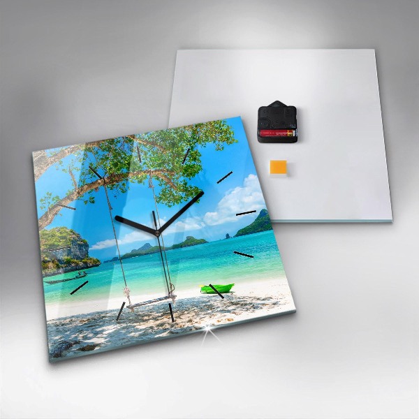 Square wall clock Sunny island Thailand