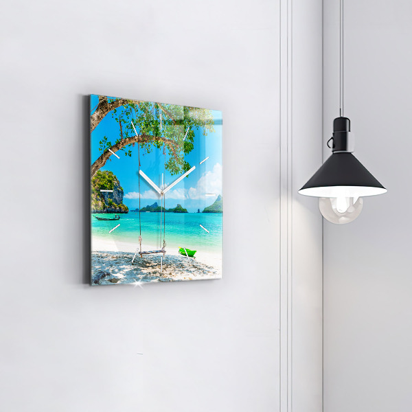 Square wall clock Sunny island Thailand
