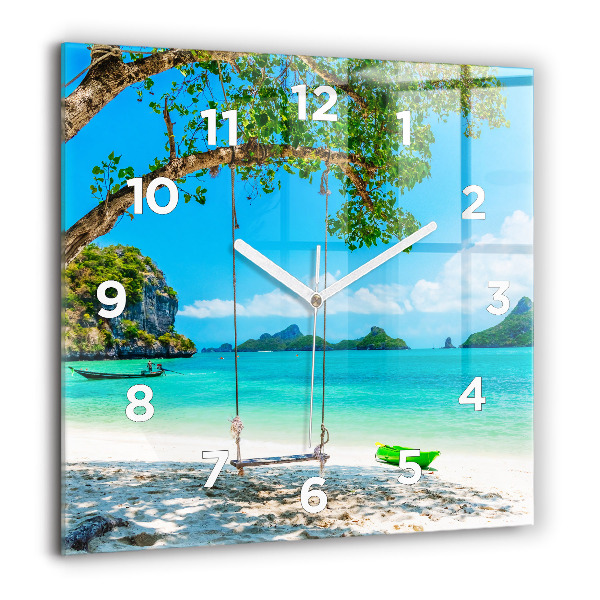 Square wall clock Sunny island Thailand