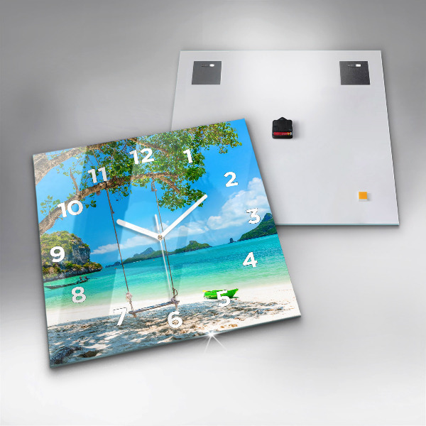 Square wall clock Sunny island Thailand