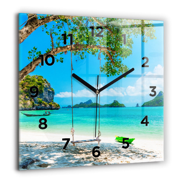 Square wall clock Sunny island Thailand