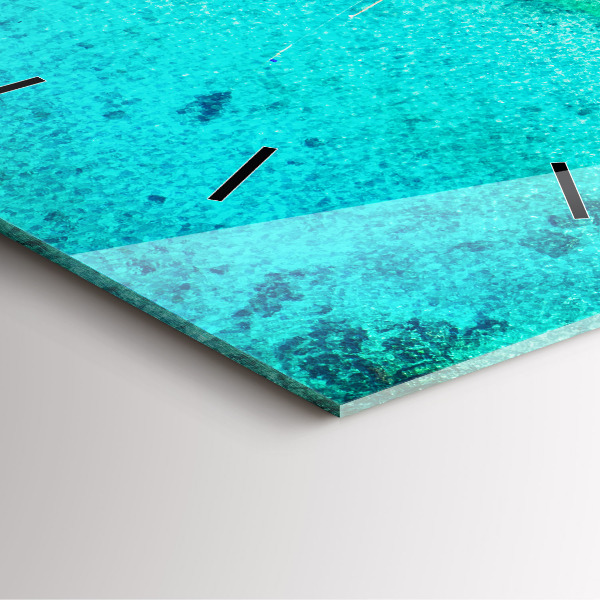 Square wall clock Tropical beach Koh Tao