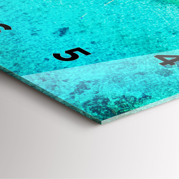 Square wall clock Tropical beach Koh Tao