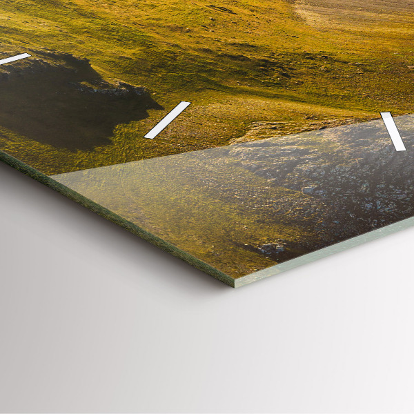 Square wall clock Road in Iceland