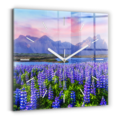 Square wall clock Mountain view Iceland