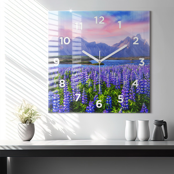 Square wall clock Mountain view Iceland