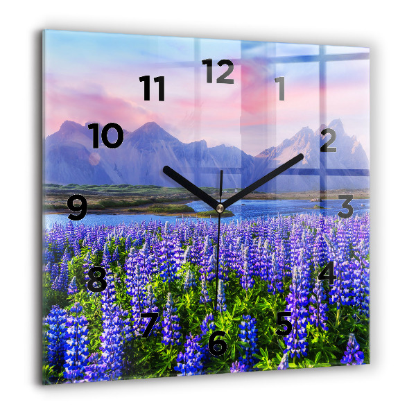 Square wall clock Mountain view Iceland