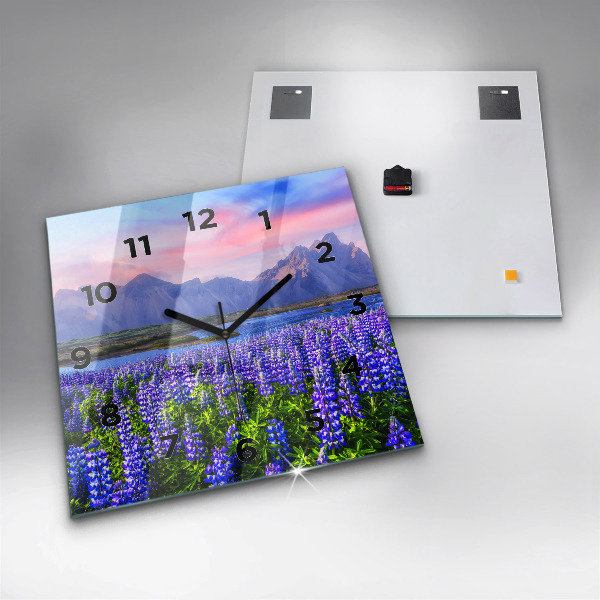 Square wall clock Mountain view Iceland