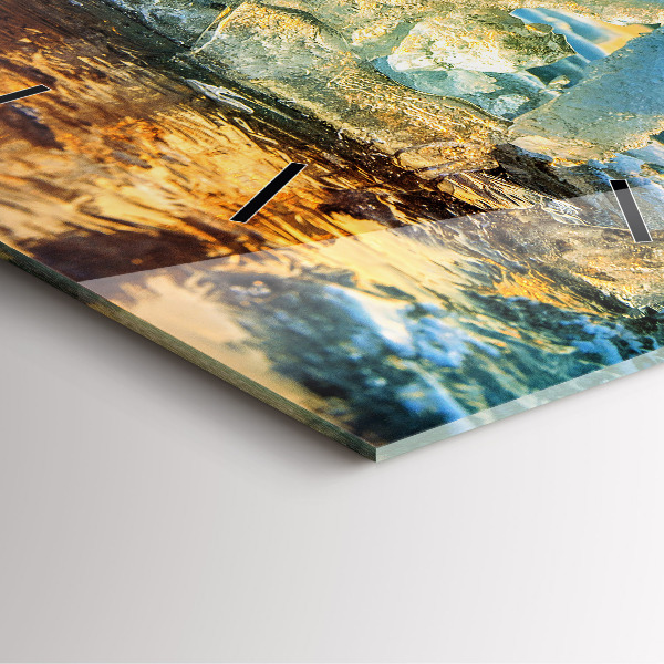 Square wall clock Iceberg and sunrise