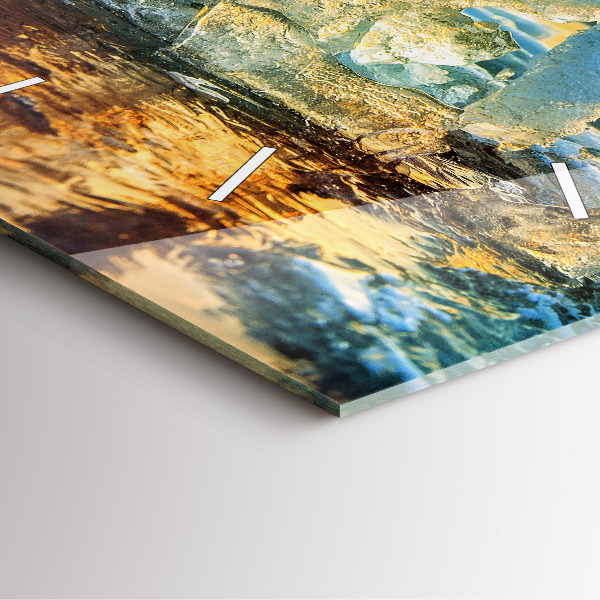 Square wall clock Iceberg and sunrise
