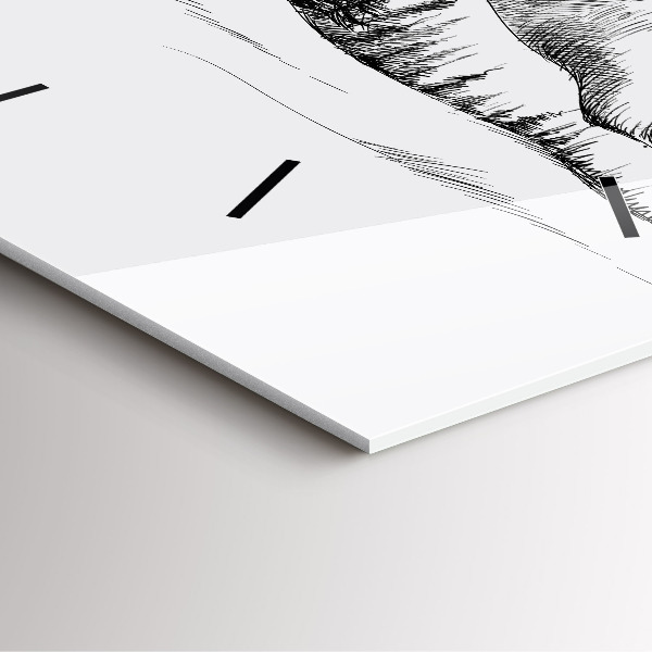 Square wall clock Drawn mountains