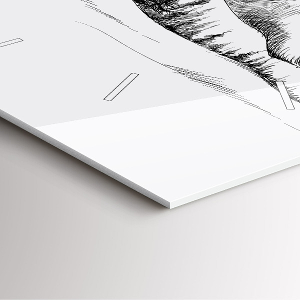 Square wall clock Drawn mountains