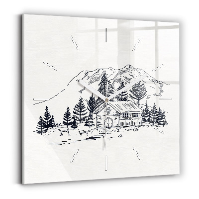 Square wall clock Cartoon town