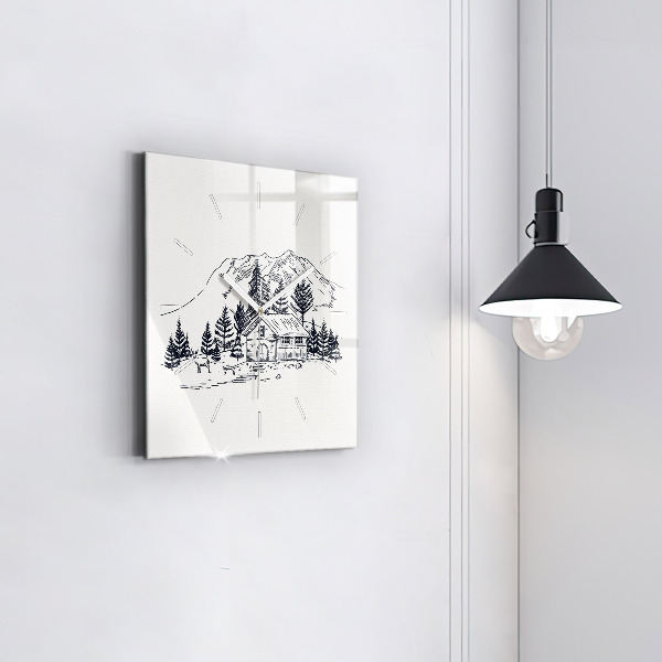 Square wall clock Cartoon town