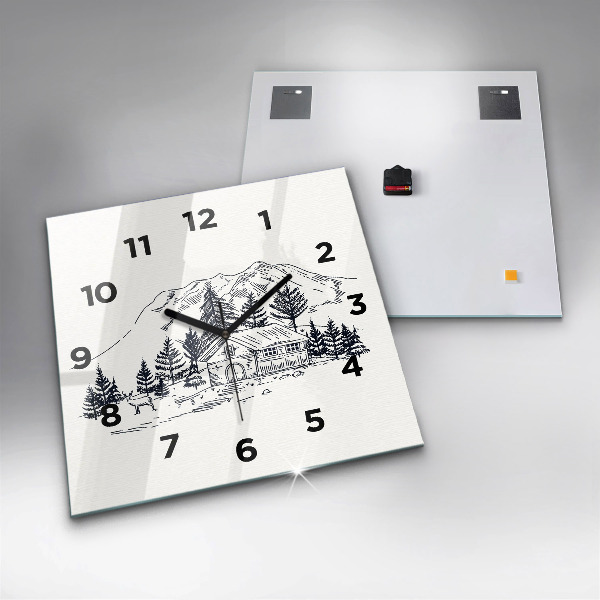 Square wall clock Cartoon town