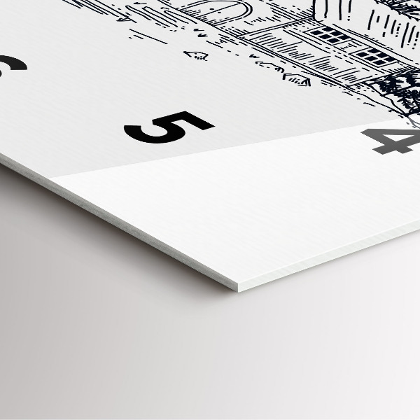 Square wall clock Cartoon town