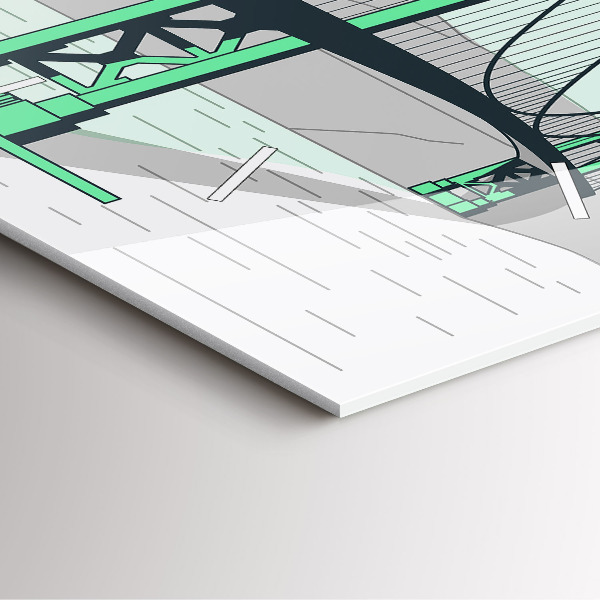 Square wall clock Green Bridge