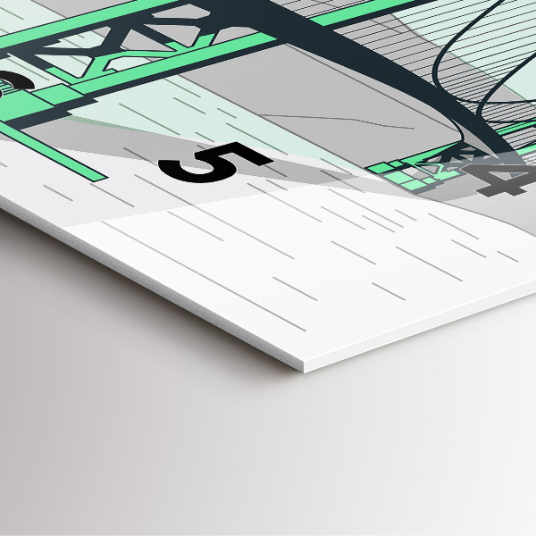 Square wall clock Green Bridge