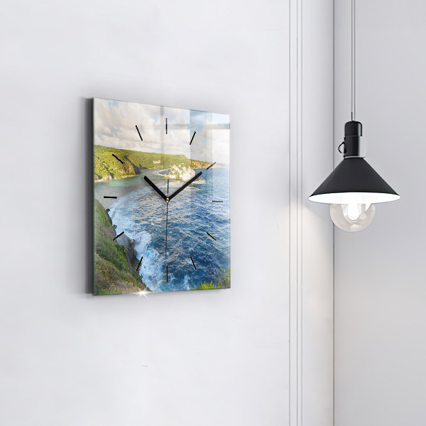 Square wall clock Ocean Coast