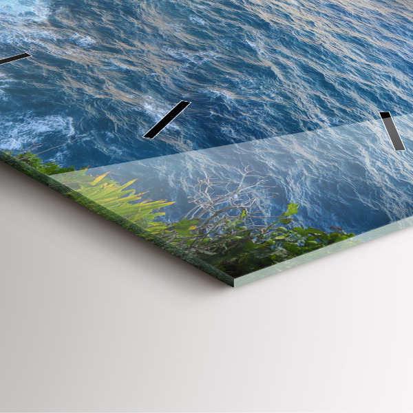 Square wall clock Ocean Coast