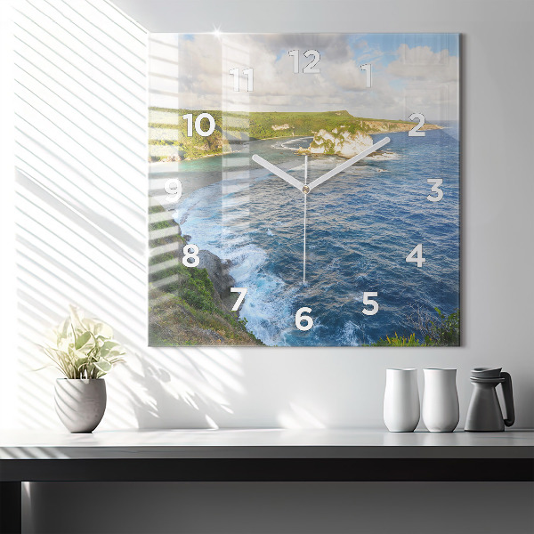 Square wall clock Ocean Coast