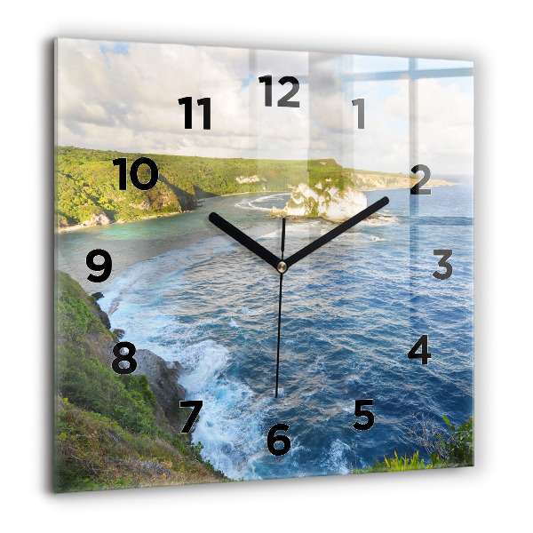 Square wall clock Ocean Coast