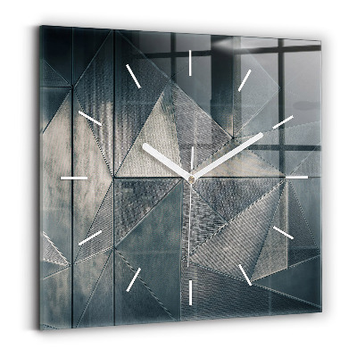 Square wall clock Metal abstract triangles