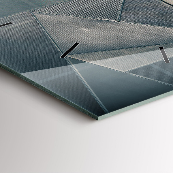 Square wall clock Metal abstract triangles