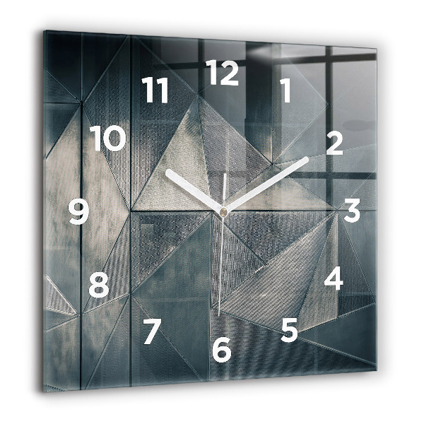 Square wall clock Metal abstract triangles