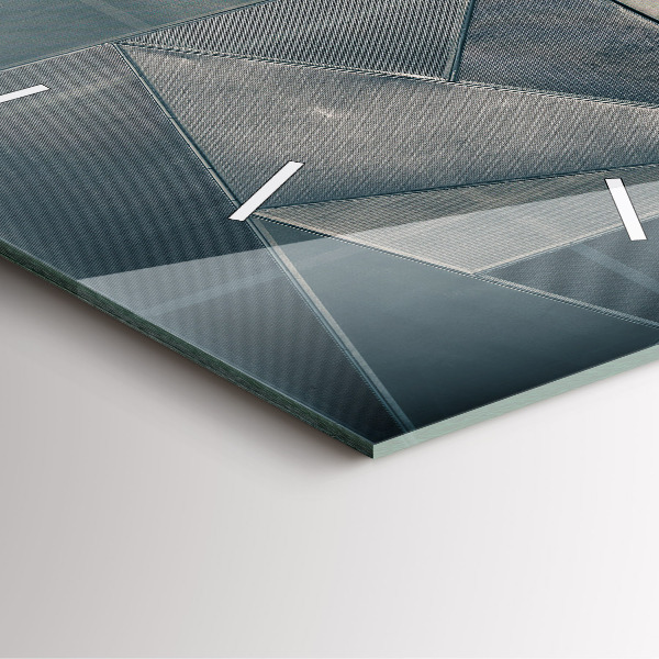 Square wall clock Metal abstract triangles