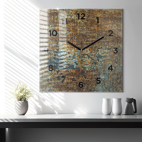 Square wall clock Old Metal Texture