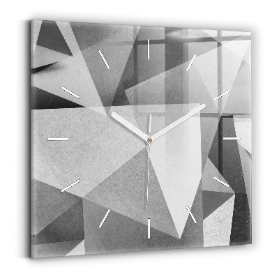 Square wall clock Gray Geometric Abstraction