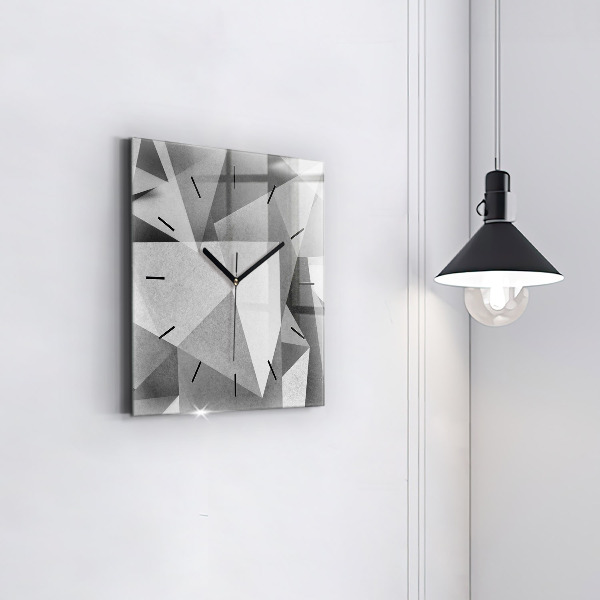 Square wall clock Gray Geometric Abstraction