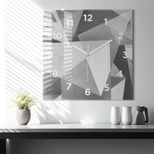 Square wall clock Gray Geometric Abstraction