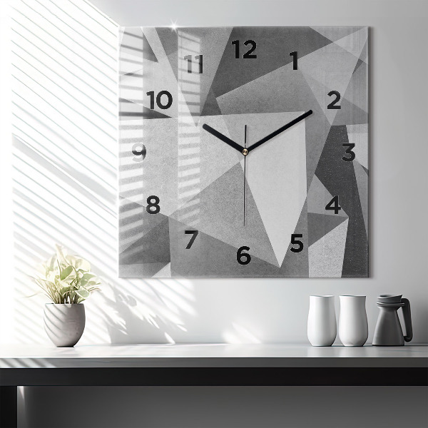 Square wall clock Gray Geometric Abstraction