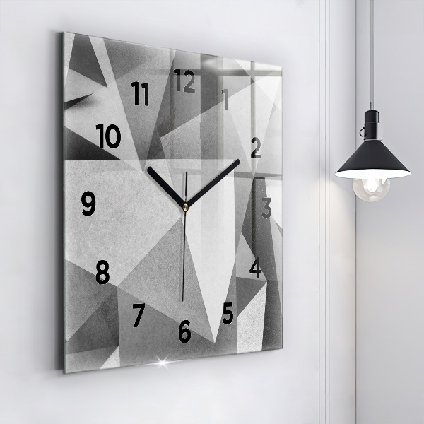 Square wall clock Gray Geometric Abstraction