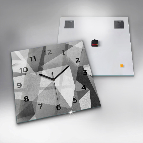 Square wall clock Gray Geometric Abstraction