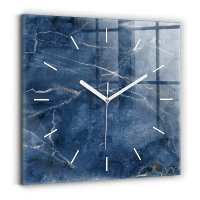 Square wall clock Blue marble texture