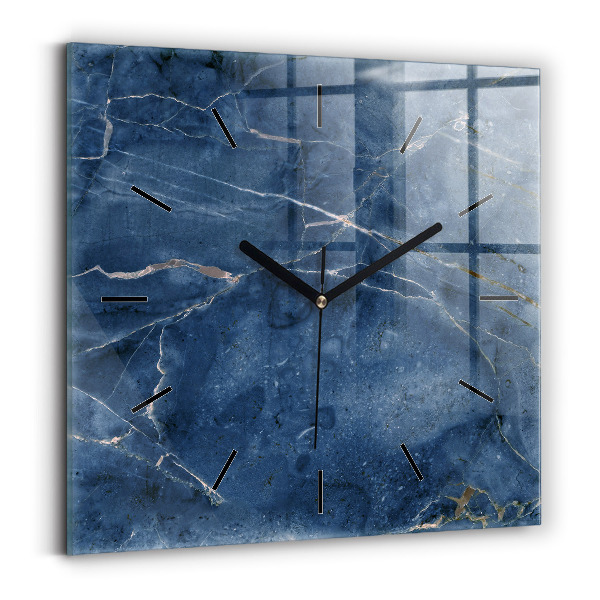 Square wall clock Blue marble texture