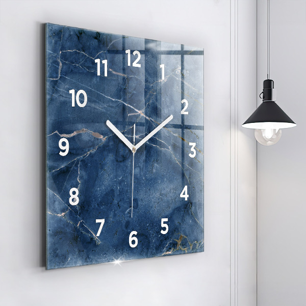 Square wall clock Blue marble texture