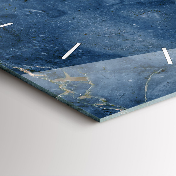 Square wall clock Blue marble texture