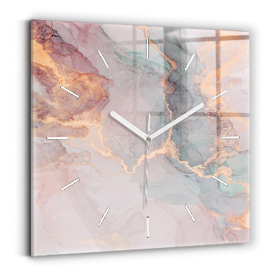 Square wall clock Marble texture