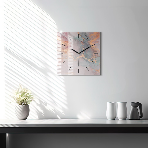 Square wall clock Marble texture