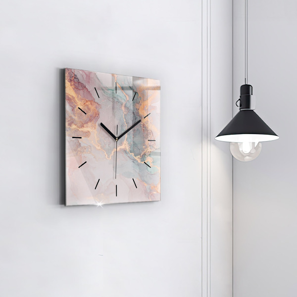 Square wall clock Marble texture