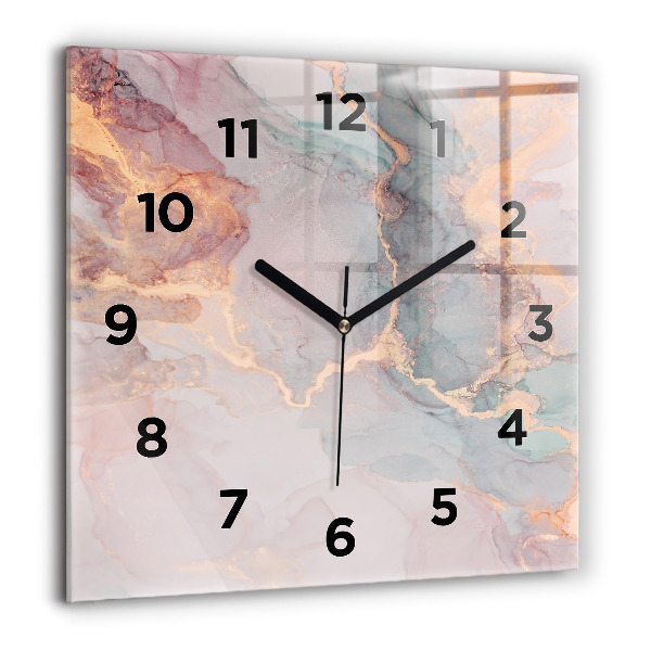 Square wall clock Marble texture