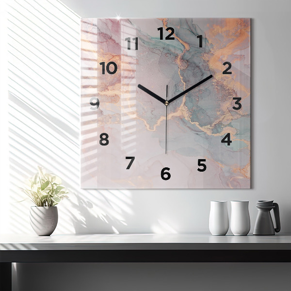 Square wall clock Marble texture